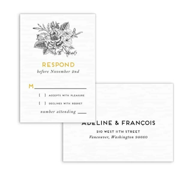 Harlow Nb Rsvp Card And Envelope White Background
