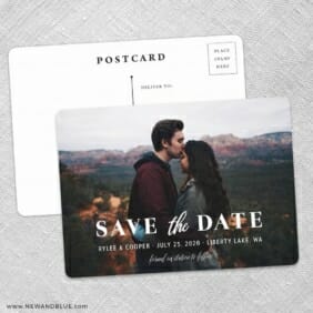 Sincerely Yours Nb Save The Date Wedding Postcard Front And Back