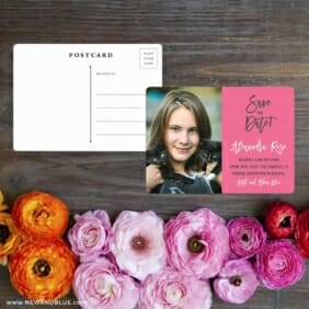 Modern Bat Mitzvah Save The Date Postcard With Back Etsy