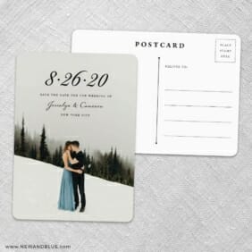 Simply Smitten Save The Date Wedding Postcard Front And Back