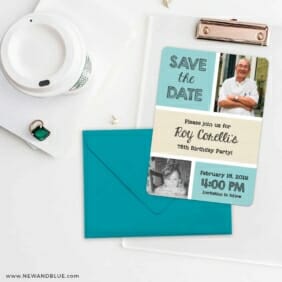 Then Now Nb Save The Date Cards And Optional Color Envelopes