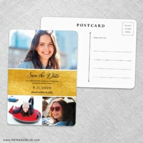 Union Square Bat Mitzvah NB Save The Date Wedding Postcard Front And Back