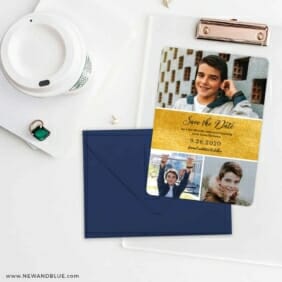 Union Square Bar Mitzvah NB Save The Date Cards And Optional Color Envelopes