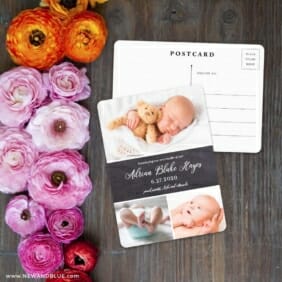 Union Square Baby NB Save The Date Postcard With Back