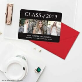 Graduation Collage NB Save The Date Cards And Optional Color Envelopes