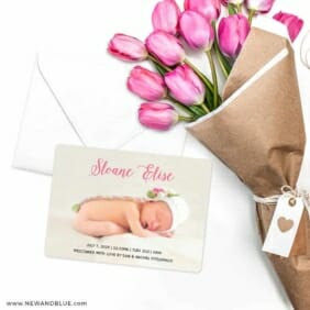 Welcome Baby NB Save The Date Cards With Envelope