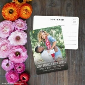Vignette Save The Date Postcard With Back