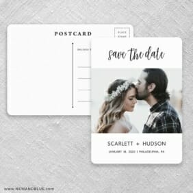 Sweet Romance Save The Date Postcards Front And Back