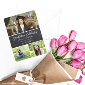 Union Square Graduation Save The Date Cards With Envelope