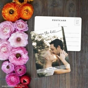 Twirl Save The Date Postcard With Back