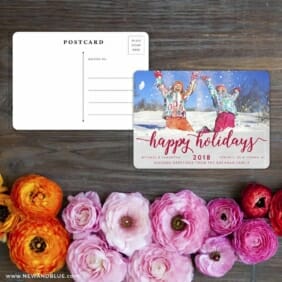 Handwriting Holiday Save The Date Postcard With Back