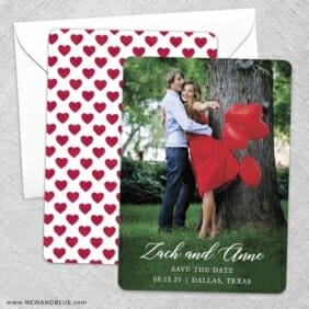 With All My Heart Save The Date Wedding Card