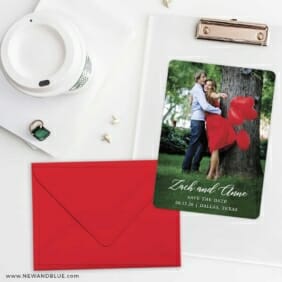 With All My Heart Save The Date Cards And Optional Color Envelopes