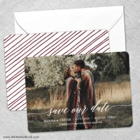 Scripted Romance Save The Date Wedding Card