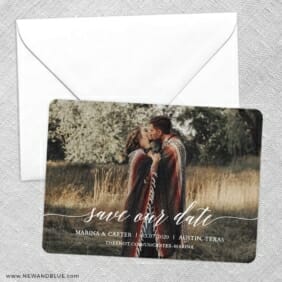 Scripted Romance Save The Date Party Card