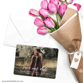 Scripted Romance Save The Date Cards With Envelope