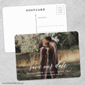 Scripted Romance Save The Date Wedding Postcard Front And Back