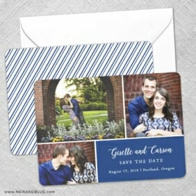 Trio Collage Save The Date Wedding Card