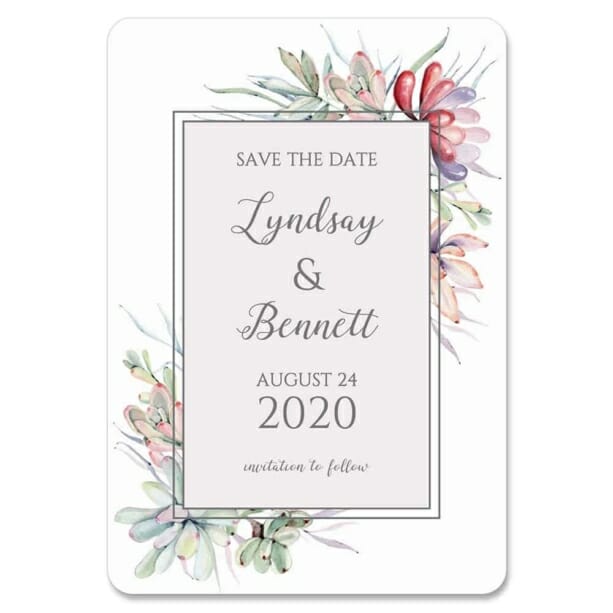 Botanical Frame Nb 1 Save The Date Magnets