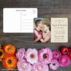 Sweetheart Calendar Save The Date Postcard With Back
