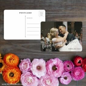 Love And Thanks Save The Date Postcard With Back