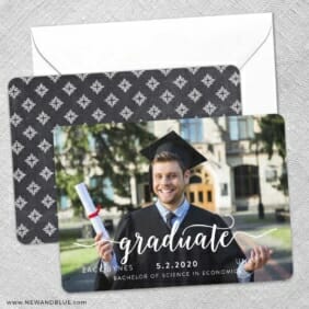Handwriting Graduation Save The Date Wedding Card