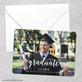 Handwriting Graduation Save The Date Party Card