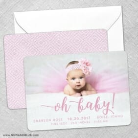 Handwriting Baby Save The Date Wedding Card