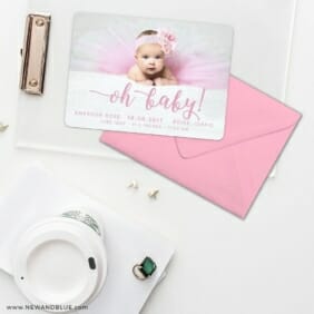 Handwriting Baby Save The Date Cards And Optional Color Envelopes