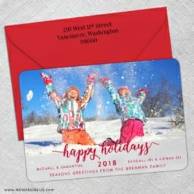 Handwriting Holiday 5 Save The Date With Optional Color Envelope