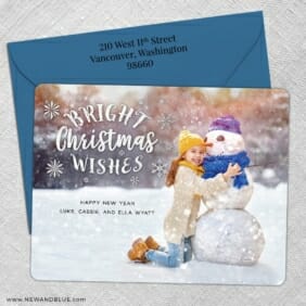 Snow Bunny 5 Save The Date With Optional Color Envelope