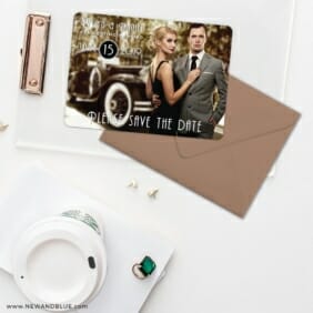 Rockefeller Save The Date Cards And Optional Color Envelopes