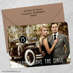 Rockefeller 5 Save The Date With Optional Color Envelope