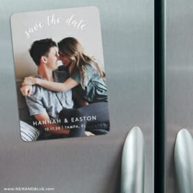 Curved Script 3 Refrigerator Save The Date Magnets