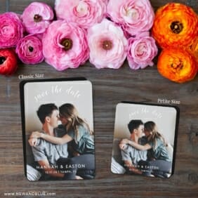 Curved Script 2 Save The Date Magnet Classic And Petite Size