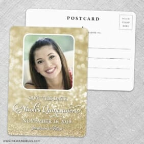 Mariana Save The Date Wedding Postcard Front And Back