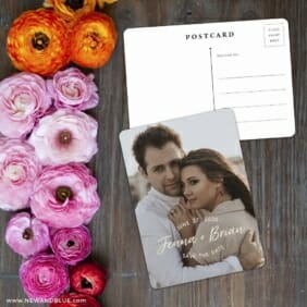 Simply Us Save The Date Postcard With Back