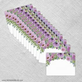 Bright Blooms Invitation Purple Blank Cardstock Quantity 15 Size 5.5 X 4 25