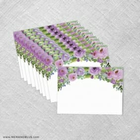 Bright Blooms Invitation Purple Blank Cardstock Quantity 10 Size 7.25 X 5.25