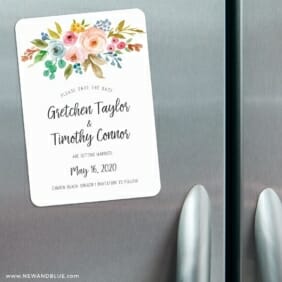 Watercolor Flowers 3 Refrigerator Save The Date Magnets