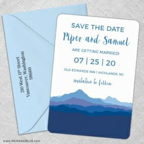 Blue Ridge Mountain Nb 5 Save The Date With Optional Color Envelope