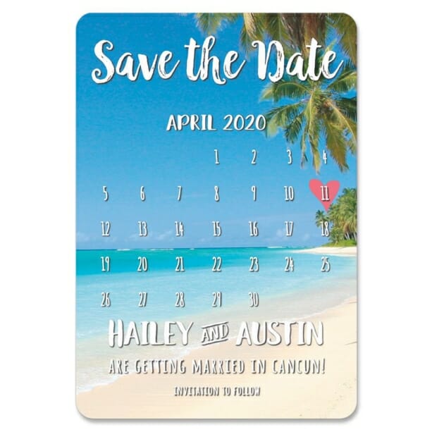 Beach Calendar 1 Save The Date Magnets