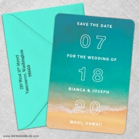 Classic Outline 5 Save The Date With Optional Color Envelope