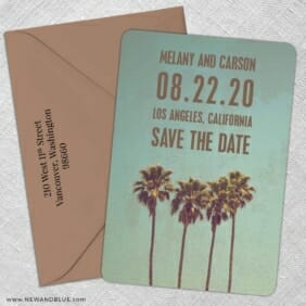 Los Angeles 5 Save The Date With Optional Color Envelope