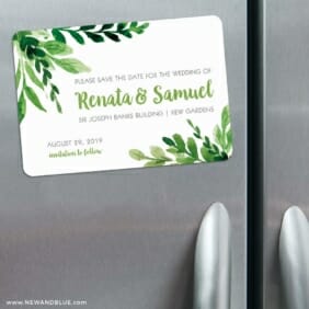 Greenery 3 Refrigerator Save The Date Magnets