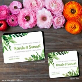Greenery 2 Save The Date Magnet Classic And Petite Size
