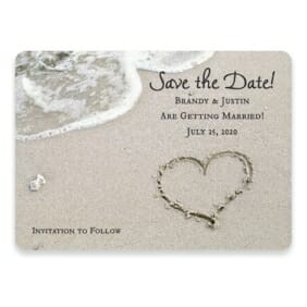 Heart On Beach Save The Date