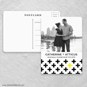 You Plus Me Save The Date Postcards Front And Back