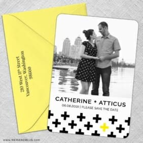 You Plus Me 5 Save The Date With Optional Color Envelope