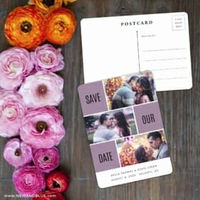 Love Story Save The Date Postcard With Back